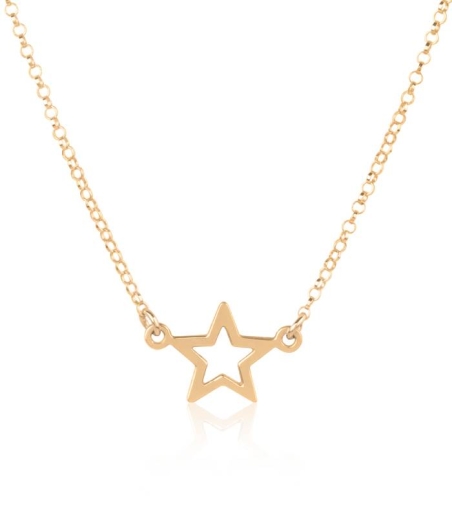 Gargantilla estrella calada plata Dorada
