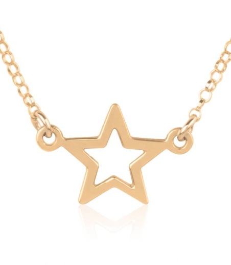 Gargantilla estrella calada plata Dorada