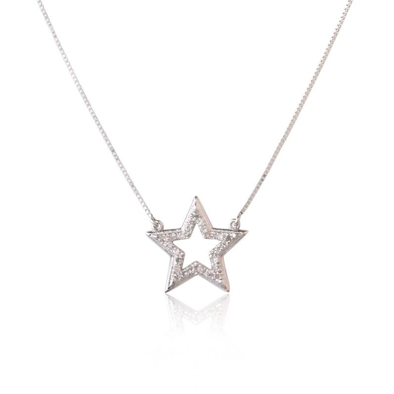 Colgante Estrella diamantes oro 18k