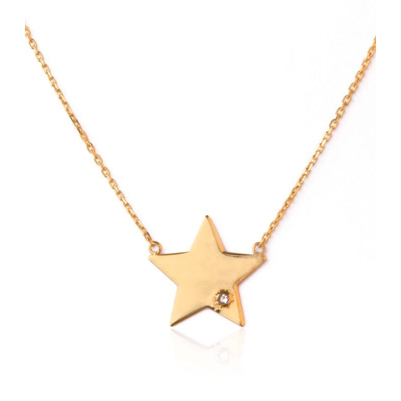 Gargantilla Oro Estrella Diamante