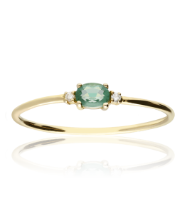 anillo esmeralda y diamantes
