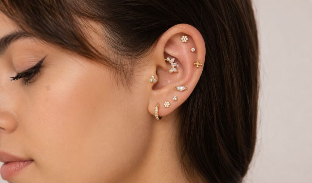 Tipos de piercing en la oreja: nombres, dónde se hacen y cuáles duelen menos