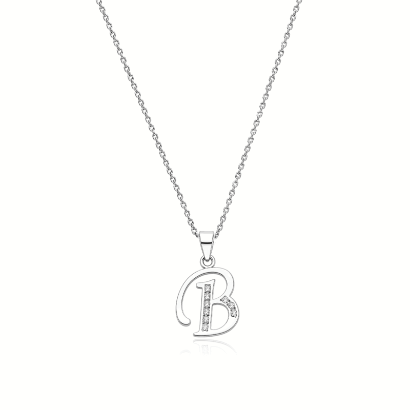 Gargantilla plata primera ley y circonitas "My letter"